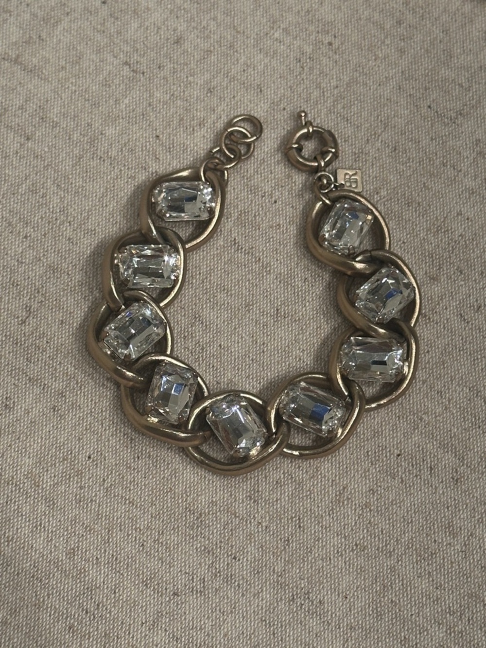 Banana Republic bracelet chunky gold rhinestone